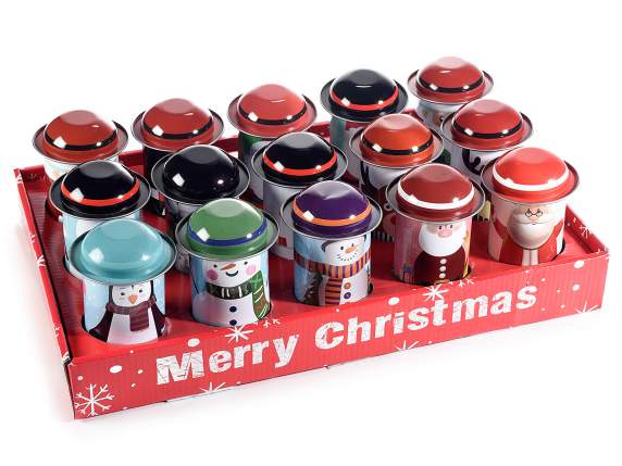 Boite métal Noël, couvercle chapeau