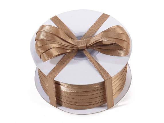 Ruban satin double cappuccino 6 mm