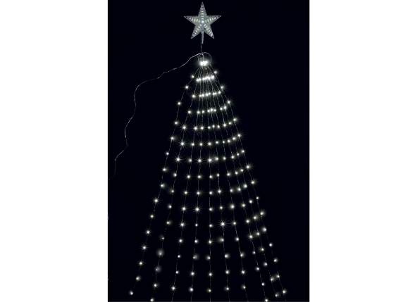 Embout cascade étoile 10 fils H1.7m, 180 LED blanc froid