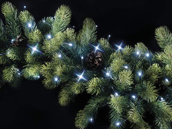 Guirlande lumineuse à piles 10 m, 100 LED blanc froid