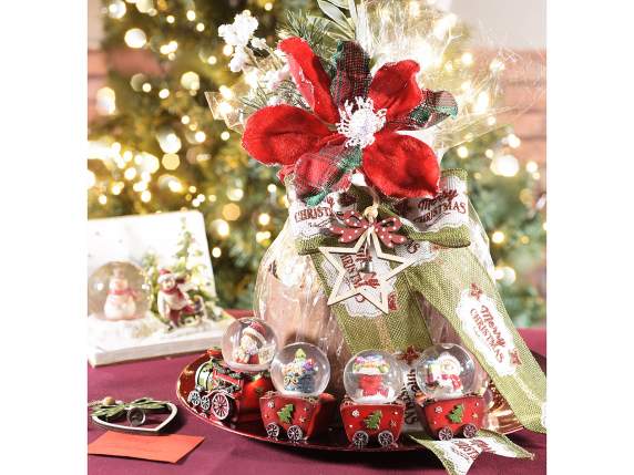 Étoile de Noël en tissu avec des pommes de pin, des brindill