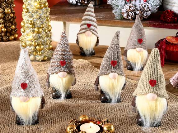 Babbo Natale da appoggiare con barba lunga e corpo luminoso