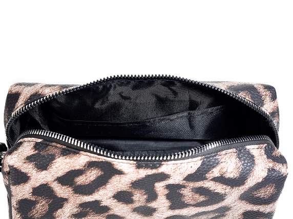 Beauty in similpelle leopardata con chiusura a zip
