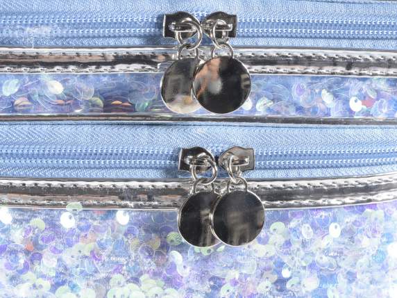 Beauty stoffa c-paillettes e doppio scomparto con manico