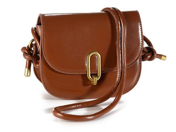 Borsa similpelle con tracolla e chiusura frontale c-girello