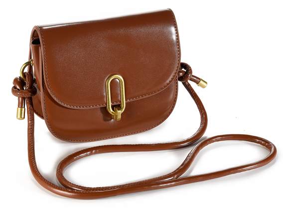 Borsa similpelle con tracolla e chiusura frontale c-girello