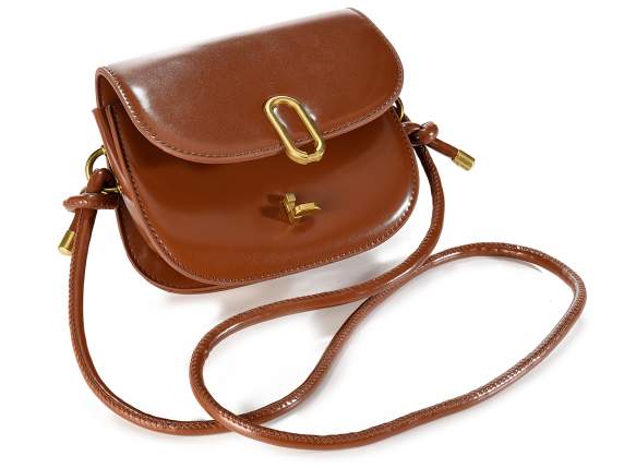 Borsa similpelle con tracolla e chiusura frontale c-girello