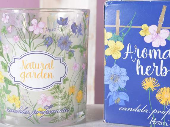 Candela profumata in vasetto di vetro in confezione regalo