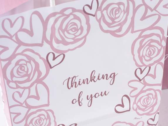 Sacchetto-busta piccolo in carta Rose - Cuori