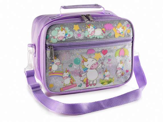 Borsa termica - lunch bag tasca frontale, manico e tracolla