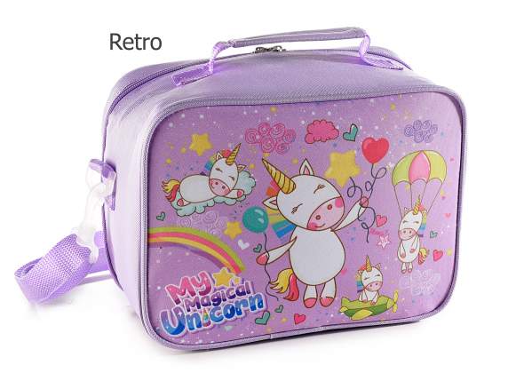 Borsa termica - lunch bag tasca frontale, manico e tracolla