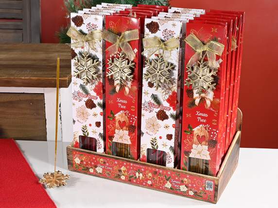 Conf. 30 incense sticks with metal incense holder and bow