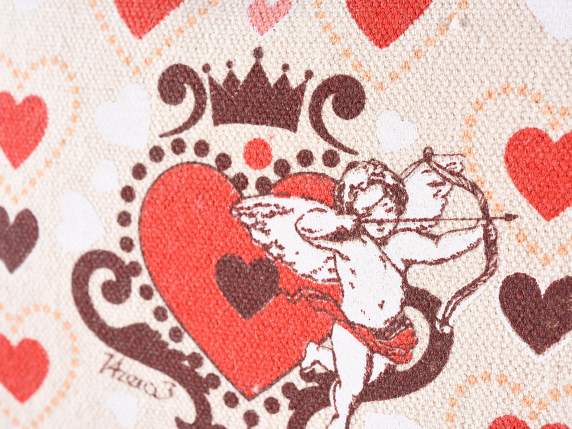 „Cupido“-Clutch aus Baumwolle mit Reißverschluss und Quasten