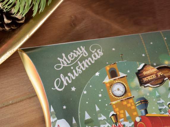 Kissenschachtel aus Papier mit Weihnachtsaufdruck Xmas Time