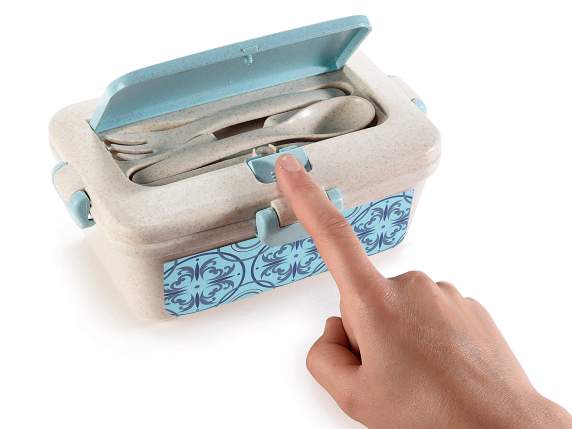 Lunchbox-Lunchbox aus recyceltem Kunststoff „BuonUmoreATavol