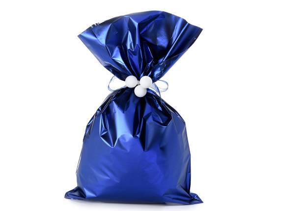 Metallic blau undurchsichtige Tasche 30x50H 45micron