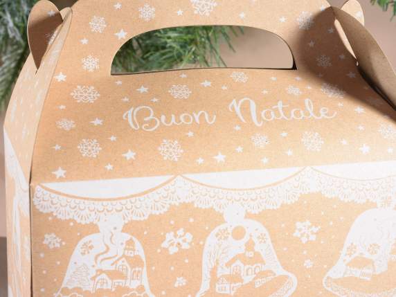 Kofferbox aus Naturpapier mit „Campanelle“-Aufdruck