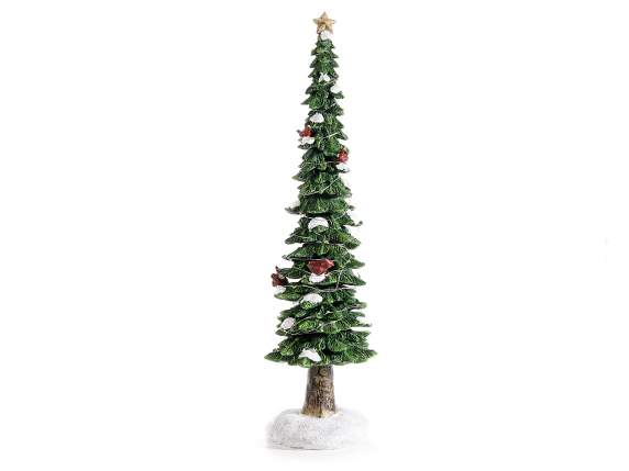 Weihnachtsbaum aus Kunstharz mit goldenem Stern und LED-Lich