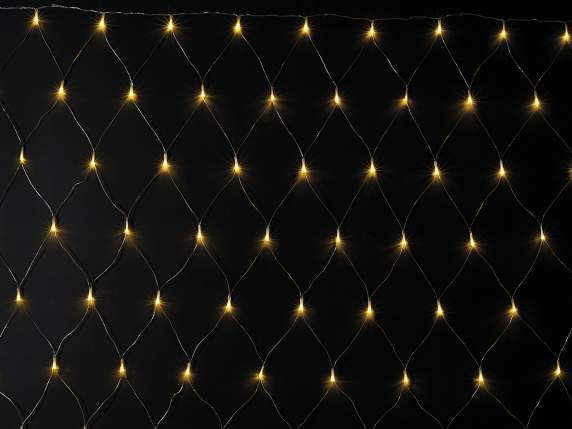 Transparentes Netz mit 240 warmweißen LED-Leuchten