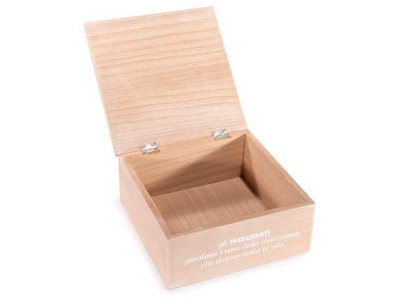 Aufbewahrungsbox aus Holz mit „Lehrer“-Dekoration