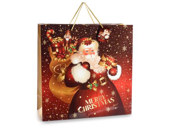 Glänzende Papiertüte-Umschlag „Christmas Park“ mit Anhänger