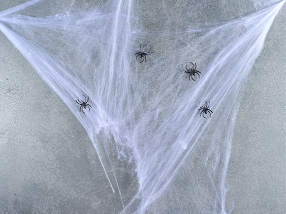 White spider web pack 200g with 15 spiders