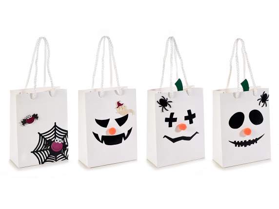 Paper bag with Halloween themed decorations
