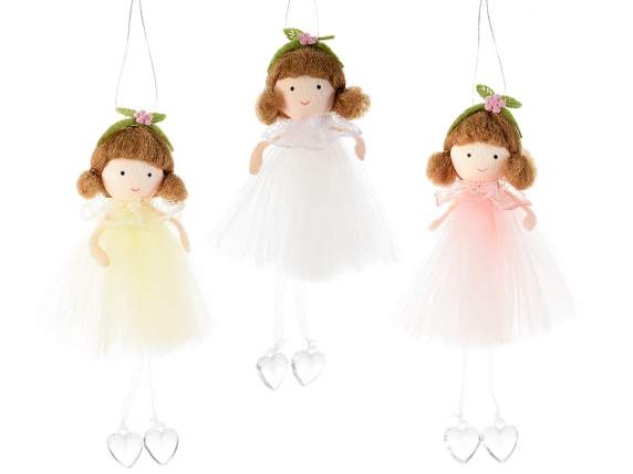 Heart fairy long legs with tulle dress to hang