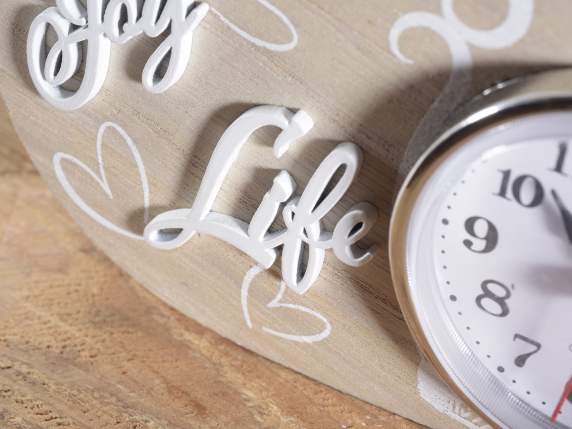 Uhr im Holzherz Time Life zum Aufstellen