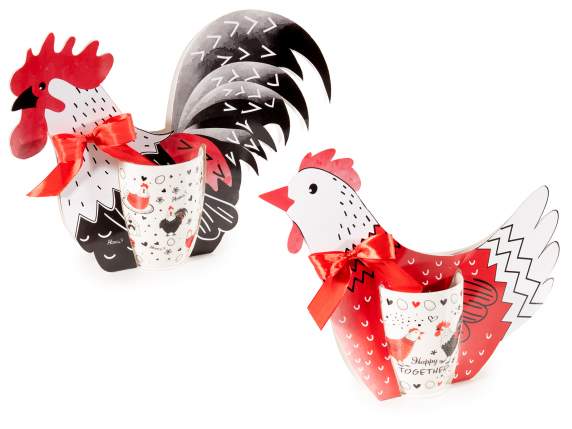 Taza de porcelana de 300 ml con pollos