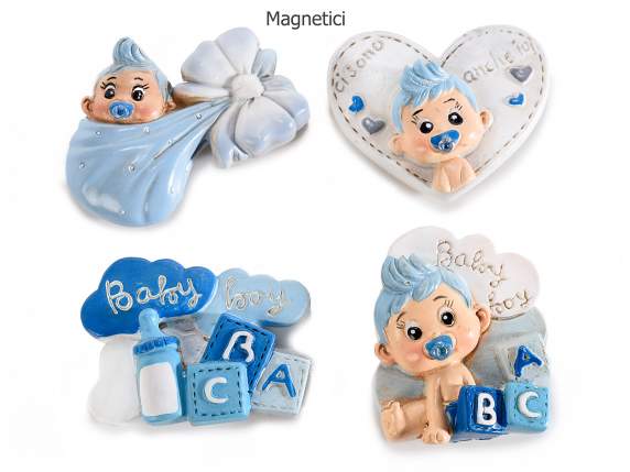 Imán de nacimiento de bebé en resina coloreada con imán