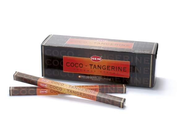 Incense in a square box of 8 coconut-mandarin sticks