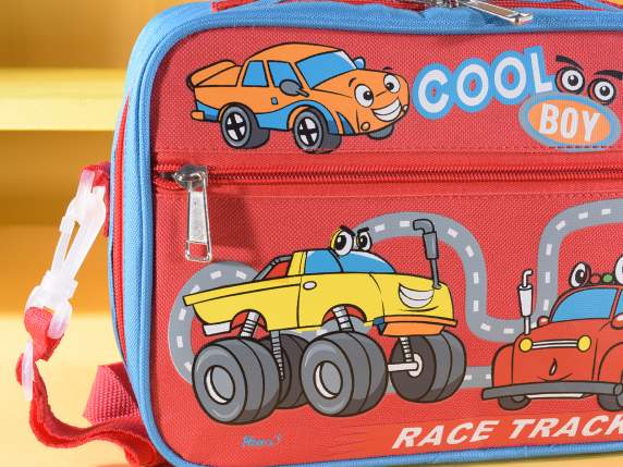 Borsa termica-lunch bag con tasca frontale,manico e tracolla