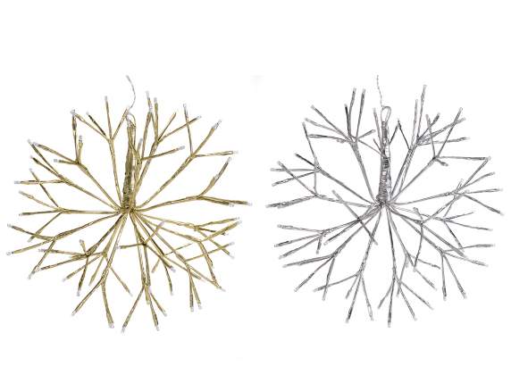 Twigball metallizzata con 72 luci LED ramificate