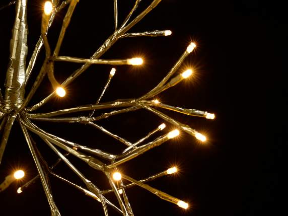 Twigball metallizzata con 72 luci LED ramificate