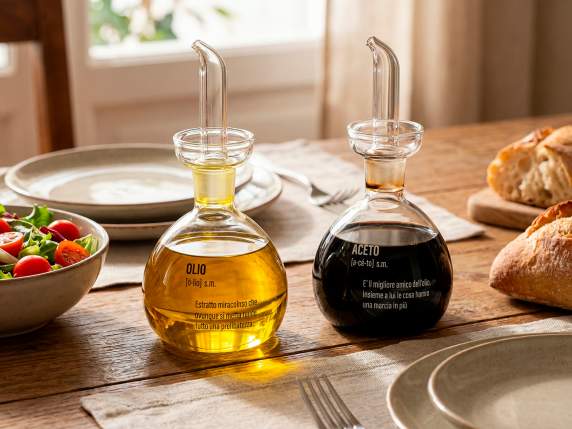 Ampolla olio - aceto in vetro 300ml con tappo dosatore