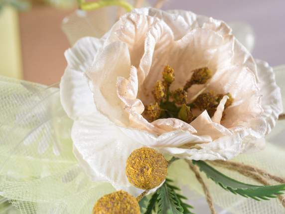 Mazzolino anemone colorato e bacche artificiali