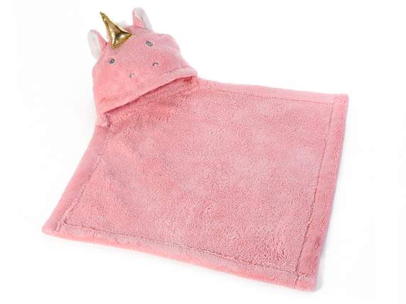Asciugamano in poliestere con cappuccio ad animaletto
