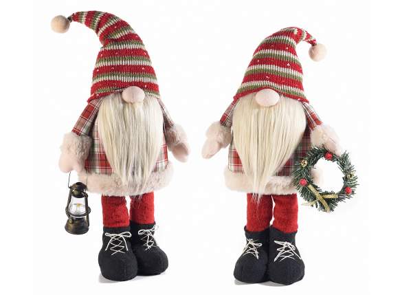 Babbo Natale in stoffa  con ghirlanda e lanterna