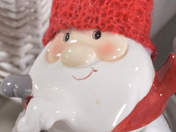 Barattolo in ceramica con coperchio a Babbo Natale