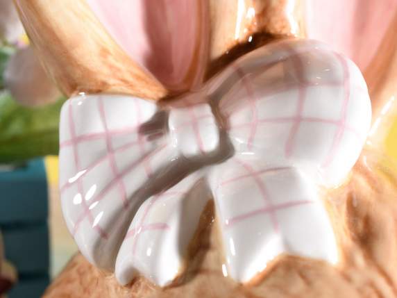 Barattolo alimentare in ceramica a uovo coperchio coniglio