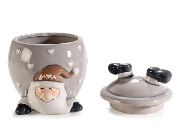 Barattolo a Babbo Natale in ceramica colorata