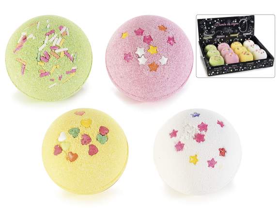 Bomba da bagno da 95g profumata, colorata e con decori