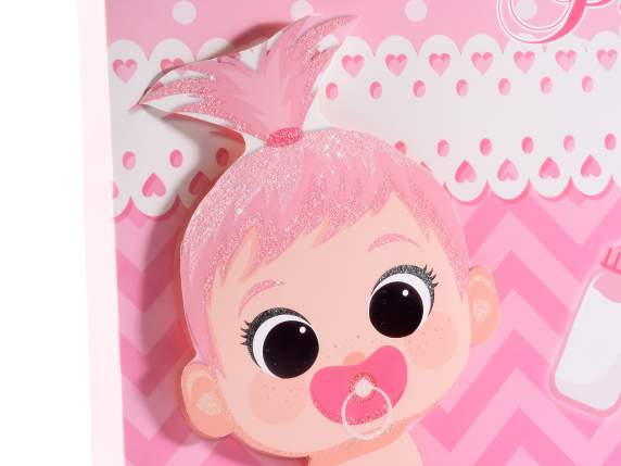 Sacchetto-busta media in carta decorazione 3D New Born