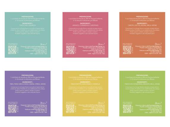 Borsetta in panno animaletti con 2 infusi per tisana