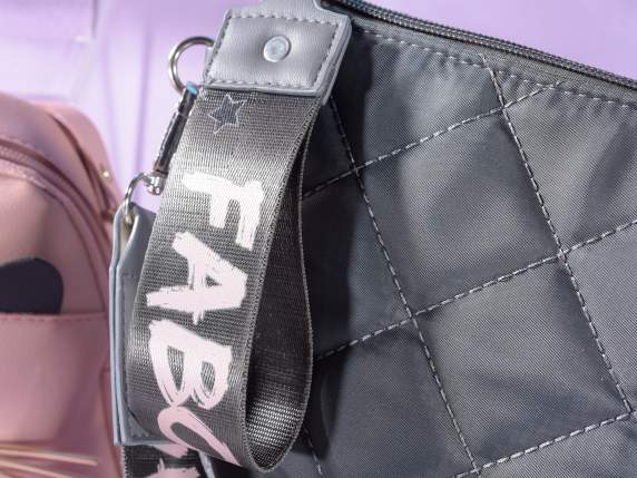 Borsa a busta in tessuto c-tracolla e portamonete rimovibile