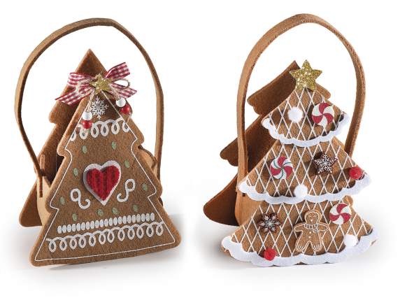 Borsetta in panno ad albero PanZenzero con decori in rilievo