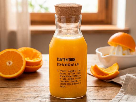 Bottiglia - contenitore di vetro 800 ml con tappo in sughero