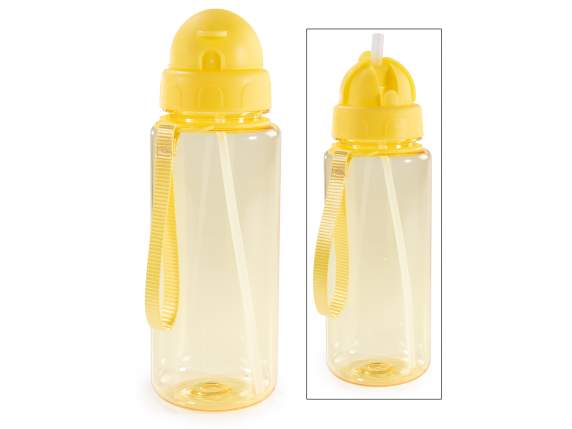 Bottiglia 500ml in tritan con cannuccia, tappo e gancio