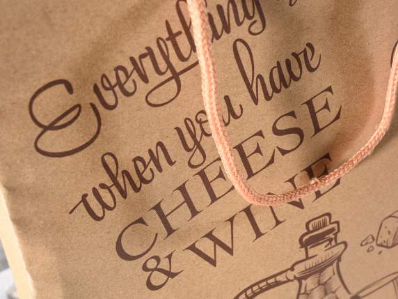 Sacchetto-busta medio in carta naturale stampata Gourmet